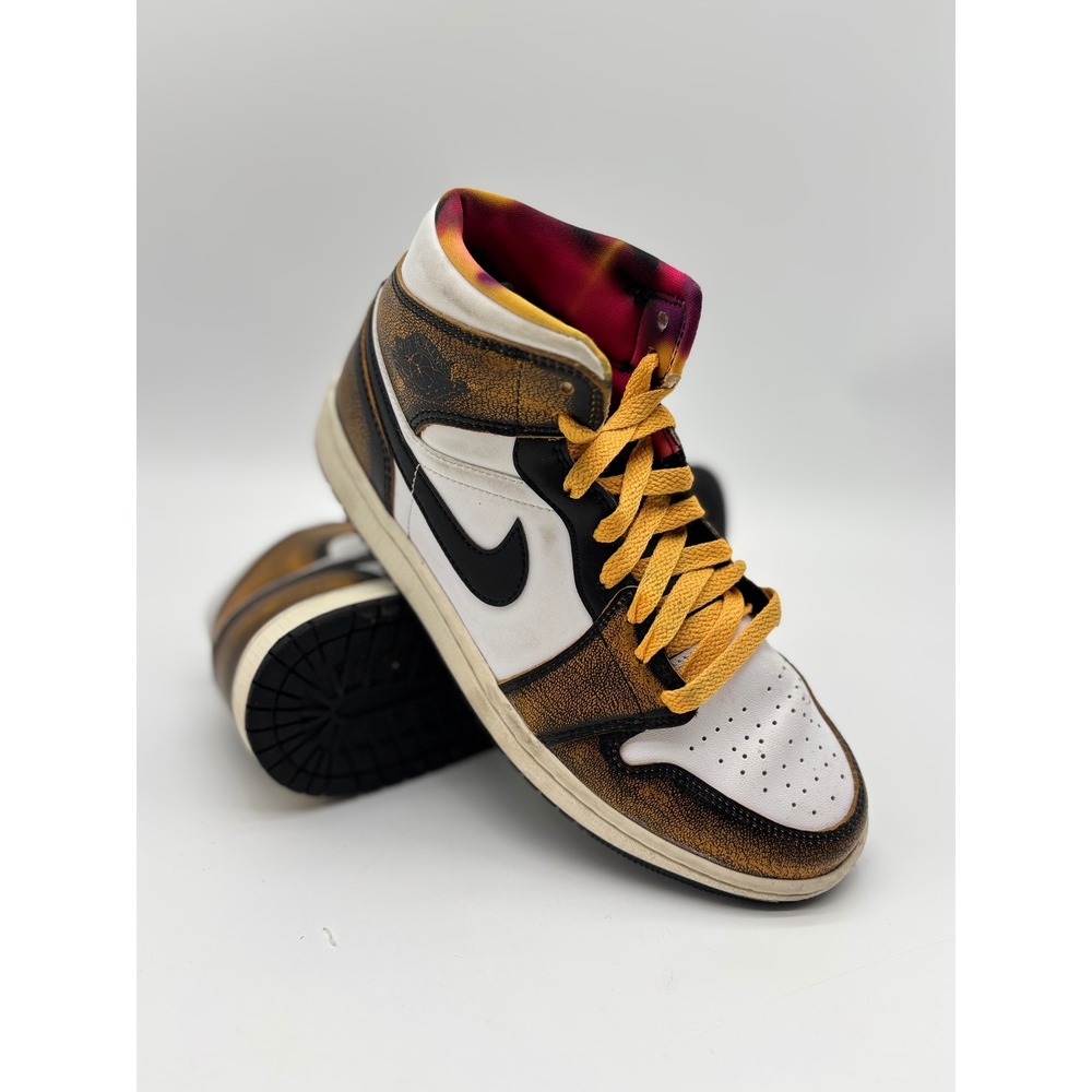 Nike Air Jordan 1 Mid Wear Away Orange Black‎ White Colorway Retro Y2k Mens 8